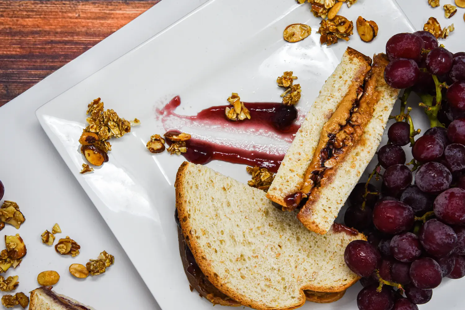 gourmet peanut butter and jelly sandwich